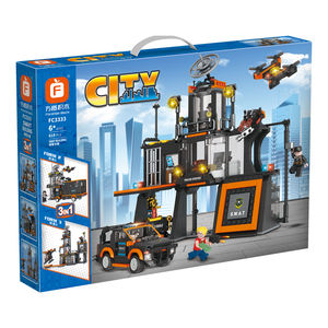 Bloques de construcción de la <span class=keywords><strong>serie</strong></span> de la ciudad de fabricación china Unisex montar <span class=keywords><strong>Swat</strong></span> edificio-coche de policía helicóptero ABS plástico 1:50 modelo Juguetes - Product Image 1