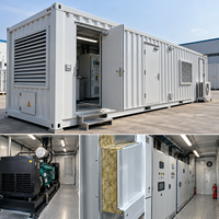 Bâtiment modulaire personnalisé en conteneur, servant de abri portable pour équipement, avec isolation en laine de roche et aménagement de salle électrique