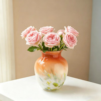 Vase en verre dégradé, artisanal, nouveau style chinois, décoratif pour la maison et le bureau, cadeau unique pour les amateurs de plantes