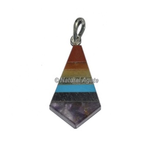 Artesanía de piedra semipreciosa Colgantes de siete chakras | Colgantes de piedras preciosas de 7 Chakras - Product Image 1
