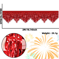 Rideau à franges en feuille métallisée rouge brillant à coupe ondulée personnalisé, guirlande de paillettes pour la Saint-Valentin, mariage, Noël, décoration de fête