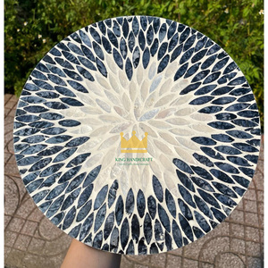 Napperon rond en nacre au design moderne fait à la main personnalisé pour vaisselle, ustensiles de cuisine de restaurant - Product Image 2