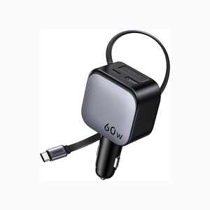 Cargador de Coche UGREEN de 60W 2C1A con Cable Retráctil, Cargador Rápido de 3 Puertos con <span class=keywords><strong>USB</strong></span>-C PD de 30W, <span class=keywords><strong>USB</strong></span>-A, <span class=keywords><strong>Adaptador</strong></span> para Encendedor de Cigarrillos - Product Image 1