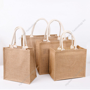 ถุงผ้าปอกระเจารีไซเคิลธรรมชาติออกแบบได้ตามต้องการมีลายการ์ตูนและโลโก้สินค้าขายส่ง - Product Image 5