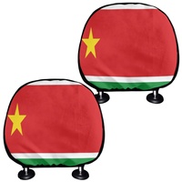Housse universelle tendance pour appuie-tête de voiture avec imprimé drapeau national, protection en tissu polyester pour appuie-tête de voiture, lot de 2 pour la conduite quotidienne