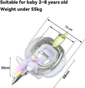 Flotador Inflable de PVC con Asiento de Seguridad para Niños, Diseño de Unicornio Brillante - Product Image 6