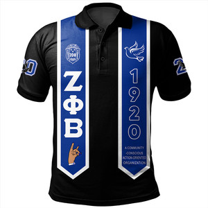 <span class=keywords><strong>Polo</strong></span> da uomo con Logo personalizzato Zeta Phi Beta a maniche corte stile traspirante segno a mano <span class=keywords><strong>Polo</strong></span> stampato 3D <span class=keywords><strong>magliette</strong></span> da uomo t-Shirt - Product Image 3