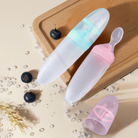 Bouteille de céréales de riz à presser pour bébé en silicone souple, produits pour mères et nourrissons, cuillère, alimentation complémentaire