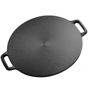 Plaque de barbecue coréenne antiadhésive en acier au carbone à double poignée pour pique-nique extérieur écologique d'été - Product Image 3