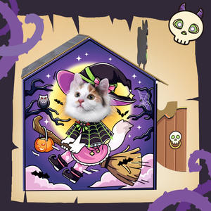 Nido de Casa de gato plegable con temática de <span class=keywords><strong>Halloween</strong></span> y Navidad, rascador de papel creativo cultural ecológico, árboles para gatos y cama para mascotas - Product Image 3