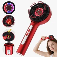 Brosse de massage électrique pour la tête Three Lights Care avec applicateur d'huile capillaire, 5 vitesses réglables, masseur électrique pour la croissance des cheveux et le cuir chevelu