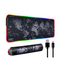 Tapis de souris de jeu de grande taille personnalisable de type C RGB, base en caoutchouc antidérapante, tissu lisse, 11 couleurs RGB en stock, vente chaude