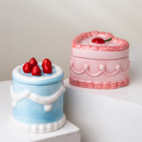 Yuanwang – Nouveau Pot à Bougie Cylindrique en Céramique Vide, Forme Gâteau de Noël de Luxe, Contenant Mignon pour Desserts, Vases à Bougies Uniques et Personnalisables