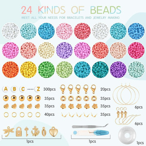 Diy Jewelry Set 12556pcs 3mm Seed <b>Beads</b> Acrylic <b>Plastic</b> Lucite Round <b>Beads</b> For Bracelet Making Craft Kit - Product Image 3