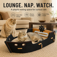 Arbre à chat et lit intégrés en forme de bateau pirate, griffoir à chat en sisal, pour le nettoyage des griffes, tapis en sisal toutes saisons, jouet griffoir pour chat