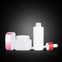 Set botol kaca persegi wanita, kosmetik mewah Set botol kaca 30g 50g 40ml 50ml 100ml