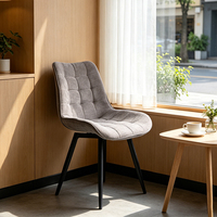 Chaises Salle à Manger Cuisine Bureau nordique Scandinaves moderne Rétro Rembourrée Pieds en Bois de Hêtre Massif Blanc