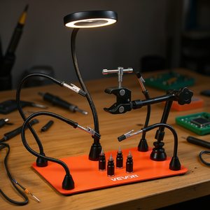 Estación de soldadura Vevor con lámpara de aumento y 4 soportes para placas de circuito impreso para soldar 110V 240V - Product Image 2