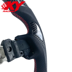พวงมาลัยคาร์บอนไฟเบอร์หุ้มหนังสีดำแบบสปอร์ตเรซซิ่ง  สำหรับ Subaru WRX STI ปี 2013-2021 - Product Image 2