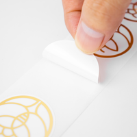 Etiquetas Redondas Personalizadas de Papel con Estampado en Caliente, Adhesivo de Vinilo Brillante Impermeable, Rollo de Etiquetas Adhesivas con Logotipo Impreso en Dorado