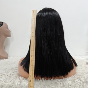 Letsfly Promotion 72$ SDD 13x2 Lace Frontal Bob Wigs 12A 14inch Bone Straight Natural Black Wigs 100% Human Hair Wholesales 240g - Product Image 4