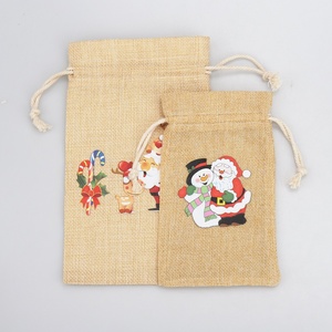 Eco Friendly Custom Logo Burlap Bags Linen Gift Pouch Packaging Jewelry <strong>Sack</strong> Jute Bag <strong>Christmas</strong> Pouch Santa <strong>Sack</strong> - Product Image 3