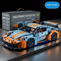 Bloques de Construcción de Coches de Carreras, Modelo de Superdeportivo, Juguete de Control Remoto para Niños, Piezas Pequeñas de Plástico ABS, Edad 8+, Unisex