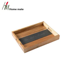 Декор Homemate, украшение журнального столика, деревенский сланцевый и деревянный оттоманский поднос