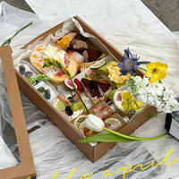 Boîtes en papier kraft écologiques pour pique-nique pour emballage alimentaire Boîte en papier pour plateau de restauration et dessert avec logo personnalisé pour aliments de pique-nique