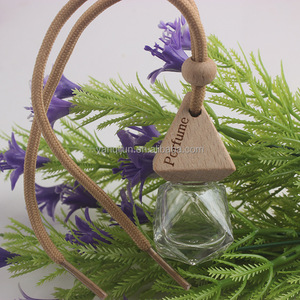 Ambientadores colgantes para coche, tapa de madera, rectángulo redondo, cuadrado, Perfume vacío para coche, botella difusora de caña de vidrio - Product Image 6