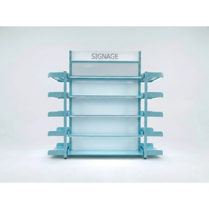 Étagères Gondole Modernes à Panneaux Simples et Cadre Métallique Vertical - LED Bleue Double Face 2000mm, Personnalisable et Démontable - Product Image 6