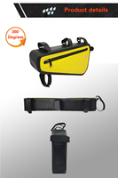 Sac de cadre de vélo jaune imperméable de grande capacité, sac de tube avant triangulaire VTT avec sangle réglable amovible, utilisation en extérieur