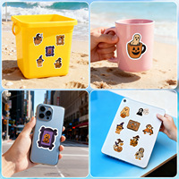 50 Autocollants Décoratifs Imperméables en PVC Style Graffiti Nordique pour Halloween, pour Gobelets, Téléphones Portables, Étiquettes d'Emballage Transfrontalières pour les Fêtes
