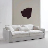 Sofá seccional japonés Wabi-Sabi de tres plazas de lino extraíble para apartamento pequeño, sala de estar, conjunto de diseñador de tela de lino y algodón