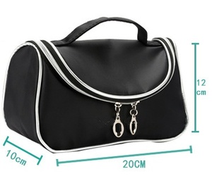 Hot Selling <b>Nylon</b> Pouch Makeup <b>Bag</b> with logo Printed Black Large Capacity Cosmetic Toiletry <b>Bag</b> <b>Nylon</b> Makeup <b>Bags</b> - Product Image 4