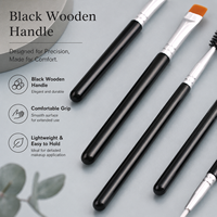 Ensemble de pinceaux à yeux personnalisés à marque privée, poils synthétiques professionnels, manche en bois, outils de beauté en gros