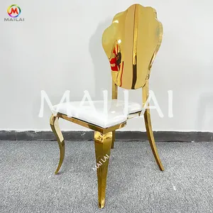 Factory Sale Stainless Steel Gold Luxury Dining Chair Hot Sale Hotel Accent Style
