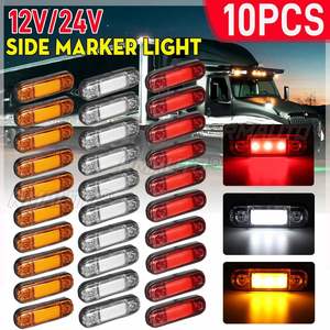 10 pièces Feux de position latéraux LED 12V 24V, Feux de remorque, Feux arrière de signalisation et de freinage pour Camion, Voiture, Camionnette, Bus, Caravane - Product Image 1