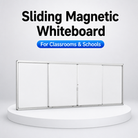 Tableau blanc magnétique coulissant pour l'enseignement en classe, tableau effaçable à sec