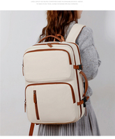 Sac à dos léger en tissu Oxford pour étudiant, imperméable, portable, pour randonnée, avec plusieurs poches, sac de voyage scolaire, compartiment latéral pour bouteille d'eau et ordinateur portable
