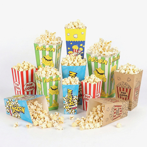 Suministros para Fiestas Temáticas de Películas, Porta Palomitas Biodegradables, Ecológicos, de Calidad Alimentaria, con Diseño a Rayas - Product Image 1