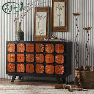 [Brand] American Retro Grid <b>Sideboard</b> H4116 Handmade Entryway <b>Storage</b> Cabinet - Product Image 2