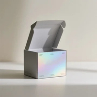 Boîte en papier personnalisée avec logo en relief, pour soins personnels, conception gratuite, emballage d'expédition, boîte holographique argentée pour gloss à lèvres