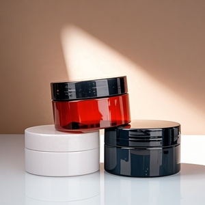 Empty Round 100ml 120ml 150ml 200ml 250ml clear Lip Balm Body Cream Scrub Black Pet <b>Plastic</b> Cosmetic <b>Jar</b> With Lid - Product Image 6