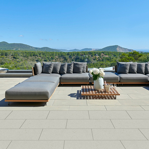 Jardin extérieur Villa hôtel en rotin canapé <span class=keywords><strong>Patio</strong></span> tous temps étanche ensemble cour balcon teck loisirs meubles - Product Image 5