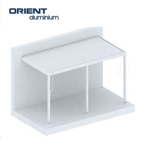 Motorizzate moderne e contemporanee reversibili a motore cintura mobile tetto esterno in acciaio per cortile con Pergola in alluminio Post - Product Image 4