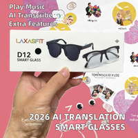 Gafas Inteligentes D12 de Moda con Traducción por IA, Llamadas Inalámbricas BT, Conexión a APP, Sin Pantalla, Reproductor de Música, Auriculares