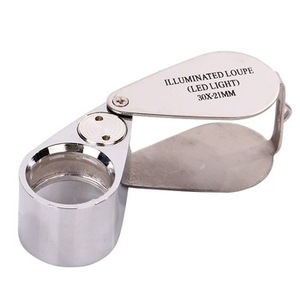 Mg21007 Triplet Lens Diamant Vergrootglas, Opvouwbare Metalen Juweliers Eye Loupes 30X21Mm - Product Image 1