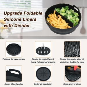 Accessoires pour <span class=keywords><strong>friteuse</strong></span> à air en silicone pliable, bols réutilisables, plaque de cuisson, four pour <span class=keywords><strong>friteuse</strong></span> à air de 3 à 5 litres, doublures de panier, pot - Product Image 3