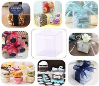 Boîte d'emballage pliable en plastique transparente 9x9x9 pour cadeaux, gâteaux, fleurs, jouets, bonbons, cils, interrupteurs, cupcakes